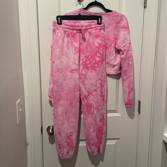 Pink tie dye sweatset size M - runs small. Includes pants and top. - Picture 2 of 3